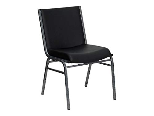 Flash Furniture Hercules Vinyl Stack Chair, Black