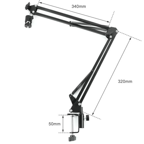 ZTBH Microscope Accessories Kit Microscope Bracket Adjustable Articulating Arm Clamp 50mm Ring Holder C Mount Lens for Tripod Solder Video Camera Folding Stand Microscope Slides