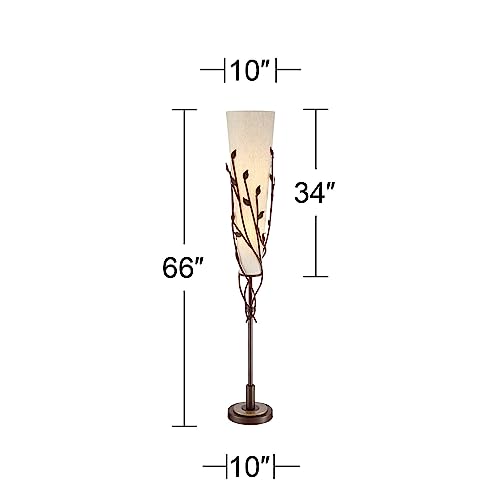 Folia Bronze Organic Vine Uplight 66" Tall Floor Lamp w/ Smart Socket