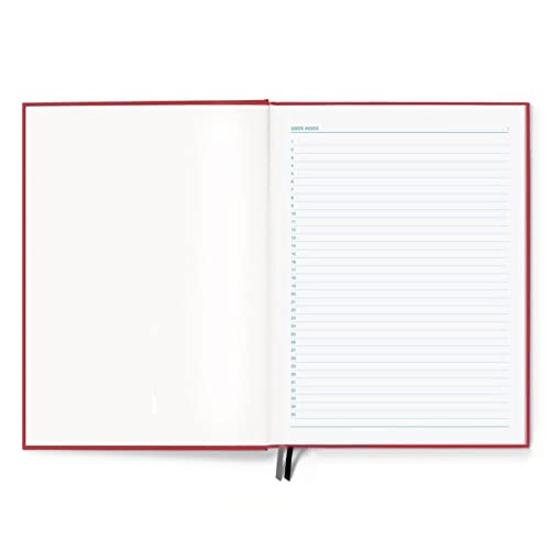 Vela Sciences Advanced S7R-C Expanded ProCover Lab Notebook, 9.25 x 11.75 in (23.5 x 30 cm), 144 Pages, Red Synthetic Leather, Permanent Bound, 70lb Heavyweight Paper (1-Pack, Grid+)