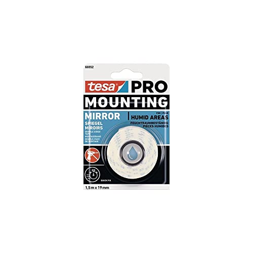 Tesa Mounting Pro Spiegel 66952-0000-00 Mounting Tape, 1.5m x 19mm, White