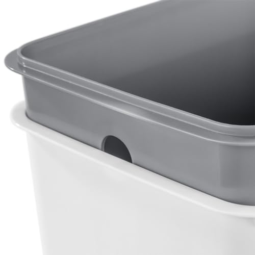 Sterilite Step On Wastebasket, Kitchen Trash Bin, White, 2.7 Gal, 6-Pack