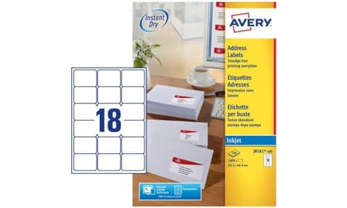 Avery IJET ADDR LBL 18TV PK100 WHT J8161