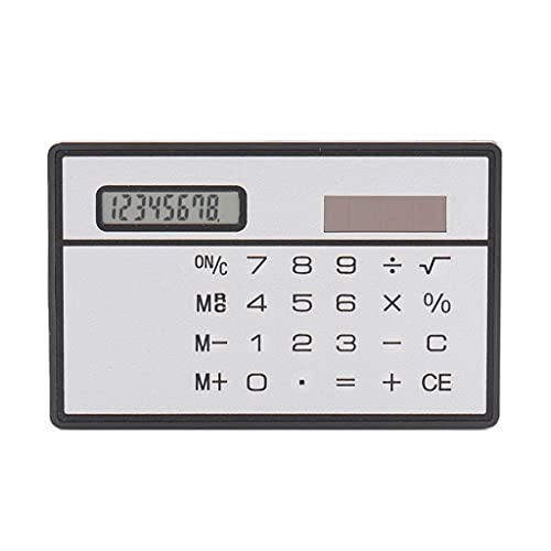 NSUQOA 8 Digit Solar Power Calculator with Touch Screen Credit Card Design Portable Mini for Business School(E)