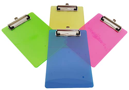 Mini Multicolored Clipboards 9" x 6" Inches - Case Packs (16 Sets - Multicolored)