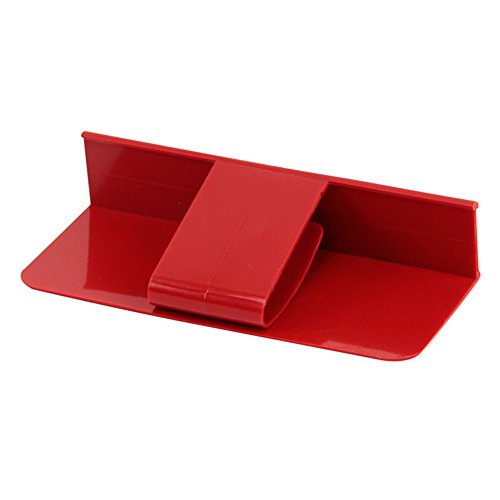 Gressco Clip-On Plastic Shelf Label Holder 1 inch H x 5 inches W x 2 1/4 inches D Red 10/Pkg