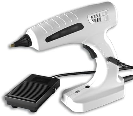 Hot Melt Glue Gun, Automatic Dispensing with Smart Reflux, Pedal-Operated for Line Operations, Ideal for Crafting and Industrial Applications