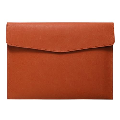 PU leather document pouch, PU Leather A4 Document Holder File Folder Envelope Case Cash Wallet Multicolor 33x24cm(Brown)