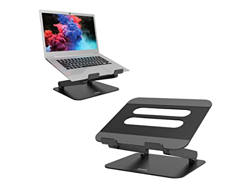 Port Europe Ergonomic Adjustable Laptop Stand for 10 to 15.6 Inch Laptop - Ultra Durable and Non-Slip - Black