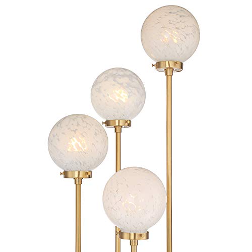 Candida 68 1/2" Tall Glass and Warm Gold 4-Light Floor Lamp Living Room