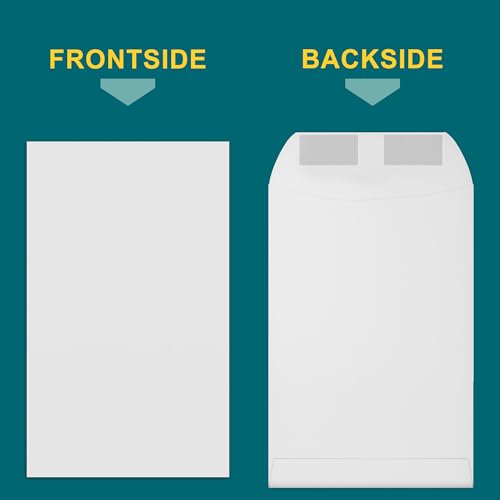 6x9 Catalog Envelopes - 500 Pack - Open End Mailing Envelopes Bulk for Catalogs, Presentations, Newsletters - Plain Envelopes 6x9 with Gummed Seal - Bright White 28lb Heavyweight Paper