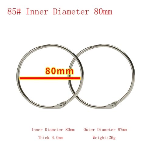 70pcs Loose Leaf Binder Rings for Keychain Album Craft Photo Circle Clips