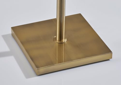 Adesso Antique Brass LED Floor Lamp with Glass Globe Shades