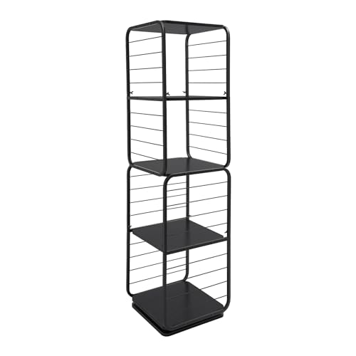 EDUJUAN 4 Tier Rotating Bookshelf 360 Degree Spinning Organizer Rack