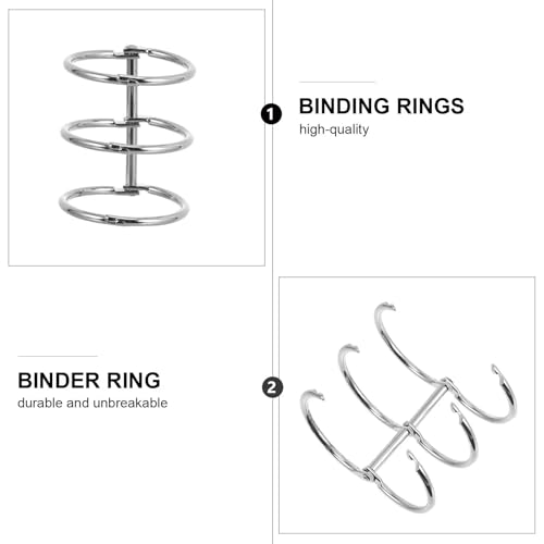 Binder Rings 50pcs Nickel 30mm Metal Binder Rings Loose Leaf Snap Ring for Document Organization Crafts Binding Supplies
