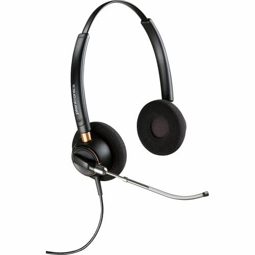 Poly EncorePro 520V Voice Tube Microphone with Quick Disconnect Binaural Headset TAA - Stereo - Mini-phone (3.5mm) - Wired - 20 Hz to 10 kHz - Over-the-head, On-ear - Binaural - Supra-aural - 2.58 ft