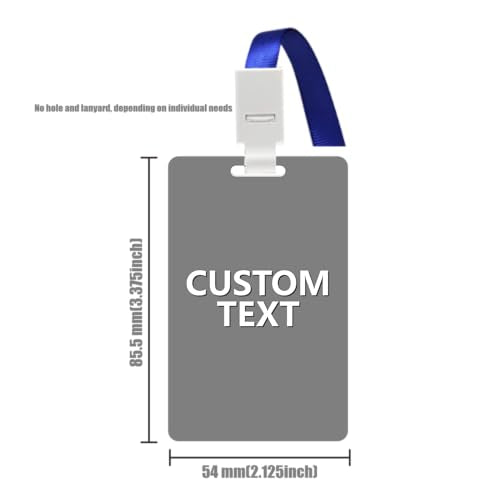 50 Pack Navy Blue ID Badge - Premium Custom PVC Cards with Punch - Double Sided Print CR80 30mil Vertical Graphic Quality PVC Cards for Business Office, Hospital, School, Specialist