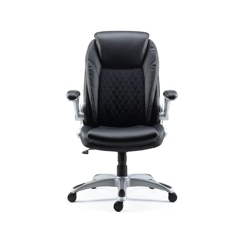 LNEE MyOfficeInnovations 2719542 Bonded Leather Executive Chair, Black