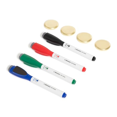 U Brands Magnetic Dry Erase Calendar Whiteboard for Wall, White Board 24x18