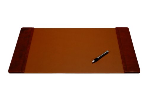 DACASSO Leather Desk Pad with Side Rails - Luxury Leather Desk Blotter for Writing - Executive Desk Surface Protector - (Mocha, 22 x 14)