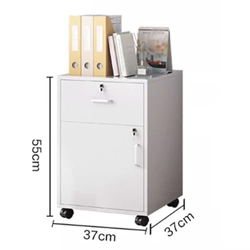 SGeneE Modern Mobile File Cabinet, Furniture Stockpile, Matériau MDF, Printer Stand, for Home Office Commercial-Grade (White 37x37x55cm)