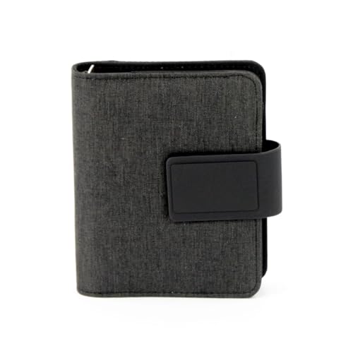 Stop Ocean Plastic 17300 System Planner A7 RPET CEBU, Recycled PET Writing Case, Calendar, Planner, 3 Languages, Magnetic Closure, Pen Loop, Business Card Compartments, Approx. 11.5 x 14 x 3 cm, Grey