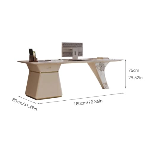 LINKIO Home Office Desks Rock Board Desk Minimalist Desk Modern Model Room Study Writing Desk Workbench Computer Table Desk(200cm)