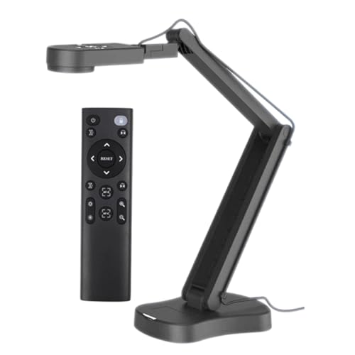 Raxmolo Foldable 4K USB Document Camera for Teacher, 8MP Visualizer A3 Featuring Dual Microphones, 3-Level LED Light, Image Invert