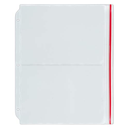 StoreSMART – Multi-Pocket Zipper Binder Page for Embroidery & Cross-Stitch Floss Storage – 2 Pocket - 100-Pack - (CRFT600-2-FLOSS-100)