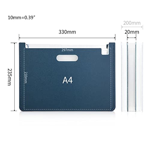 HBJWOV 13 Pockets Expanding File Folder A4 Organizer Document Paper Storage Holder School Office Supplies(Blue)