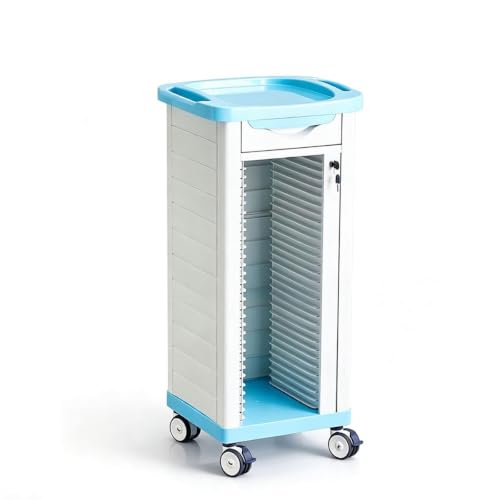 Multi-Tier Mobile Chart Rack with Numbered Compartments