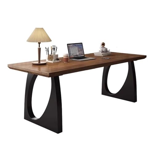 YUHUAWF Writing Desk Solid Wood Desk Spacious Study Writing Modern Walnut Color Rectangle Dining Table Computer Desks(M)