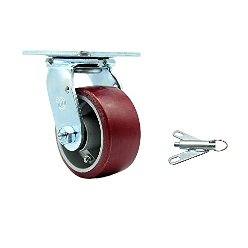 4 Inch SS Poly on Aluminum Swivel Caster with Roller Bearing and Swivel Lock SCC