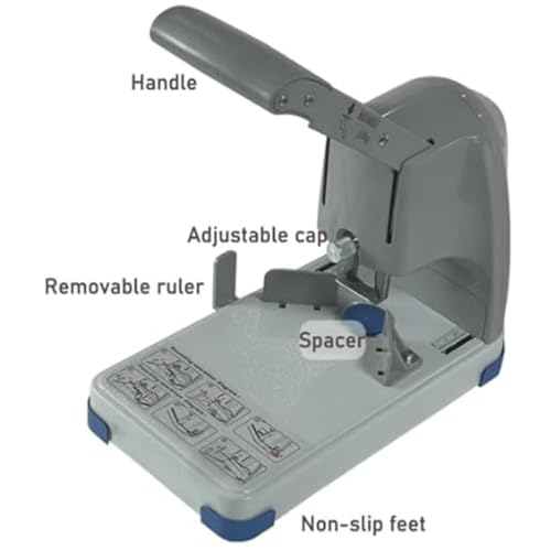 Acivirdde Heavy-Duty Single-Hole Punch with Extendable Ruler, Punching Thickness Up to 30mm, Suitable for Paper and Plastic Binding. (3mm)