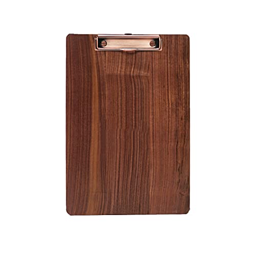Liudan Clipboard Black Walnut Clipboard with Metal Clip Data Organisation Folder Writing Board Bill Binder for Home, Restaurant, Shop (2 Packs) Clipboard Folder