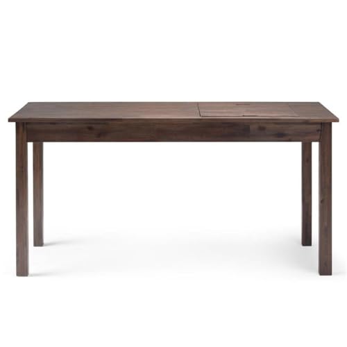 Scranton & Co Solid Wood Computer Desk for Home Office, 60" Writing Desk for Small Space, Tall Modern Study Table for Bedroom, Simple Rustic Work Desk in Distressed Brown