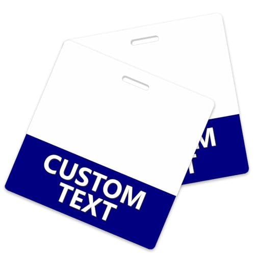 Customizable Horizontal Badge Buddy ID Backer Card - Double Sided Print - Durable and Water Resistant Ideal for Nurses, Doctors, Teachers, Security, Trade Show, Visitor, Work Badge