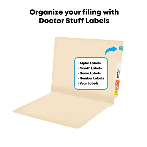 Manila File Folders, Doctor Stuff, 14pt Manila Folder with Reinforced Interlock Tab on Top and Side, Letter Size, End Tab Folder, Carton of 250