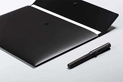 ONMYJFD 5 Pack A4 Letter Size File Folder Pockets File Jacket Plastic Envelope Flat Document Letter Organizer with Snap Button Closure(D)