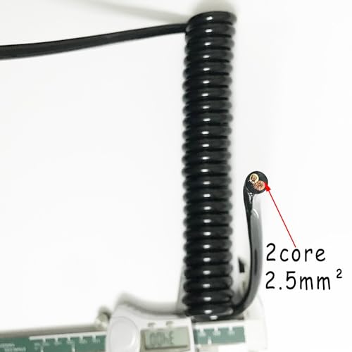 Coiled Power Cord 2 Core 2.5mm 8mm OD 2.5M 5M 7.5M Retractable Spring Cable