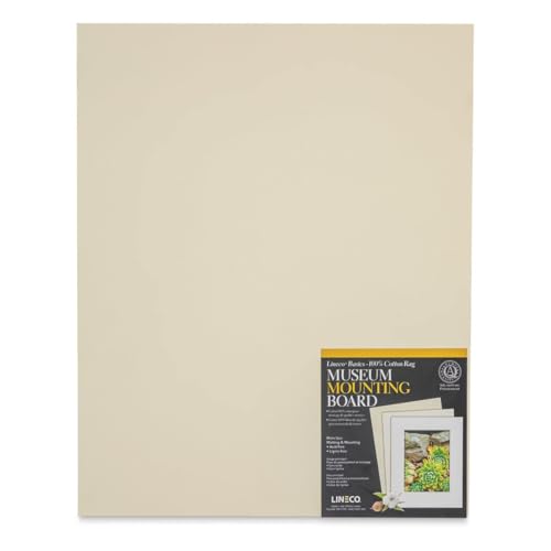 Lineco Cotton Rag Museum Mounting Boards - Pkg of 25, Cream, 11" x 14"