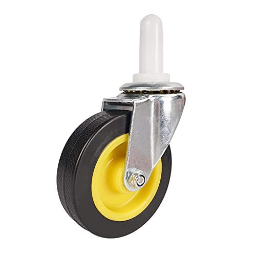 Pkfinrd Trolley for Furniture Caster Wheels Set of 4 Casters Light 3-inch Pole PVC Yellow Heart Black Universal Wheel Caster Movable Tractor Water Press Factory Direct (Color : 3 Inch)