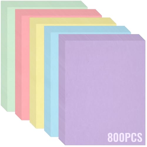 800 Sheets Colored Copy Paper - 8.5 x 11 Inch Assorted Pastel Paper, Multi Color Printer Paper Bulk Set for Home Office School Supplies, Art Crafts, Origami