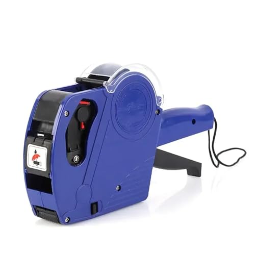 8 Digits Digital Tag Gun Handheld Label Gun + 1 Lines Labels +1 Ink 5500 Tag Marker Machine Labeler Labeller Sticker(Blue)