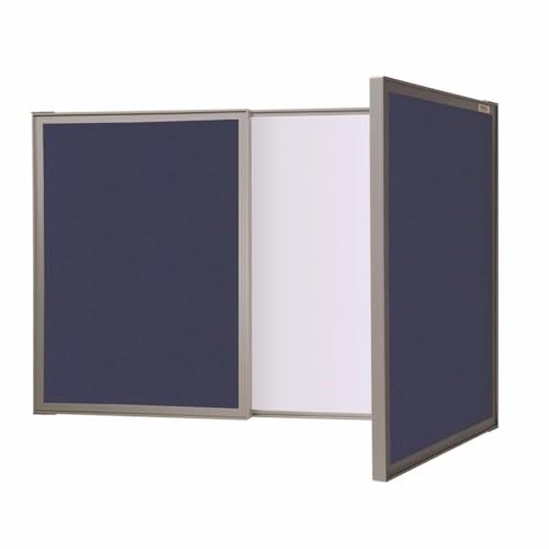 Ghent Visuall PC - Blue Bulletin Board, Non-Magnetic Whiteboard Inside, Made in The USA