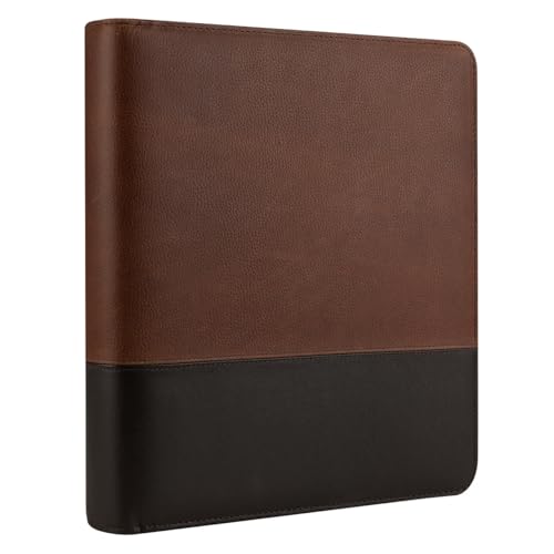 FranklinCovey - Logan Ring-Bound Binder for FranklinCovey Planners | Leather - Open Binder (Monarch, Chocolate/Espresso)