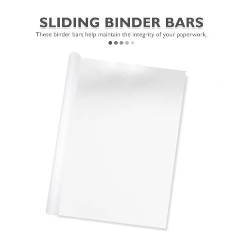 60Pcs A4 Plastic Binding Bars 23mm Spine Slide Grip Clamps for Reports School Office Documents