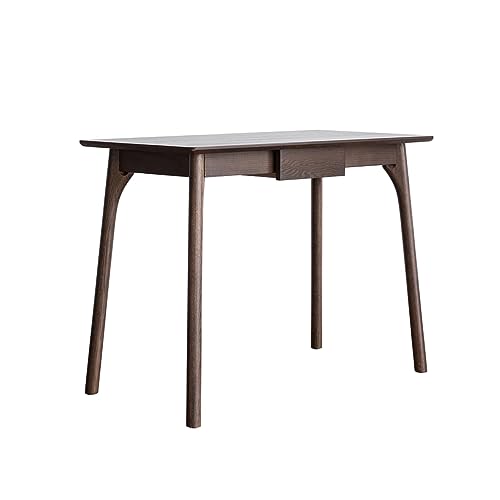 ntumLeap Computer Desk W/Storage Drawer Solid Wood Home Office Writing Desk Nordic Simple Laptop Work Study Table for Small Spaces,Brown-80 * 50 * 76cm