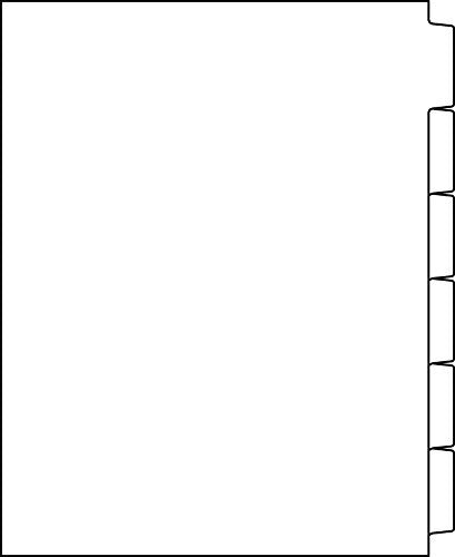 DocuCopy Index Tabs 90 lb Plain Paper 1/6 Cut Straight Collated No Holes 1 Case/210 Sets/1260 Tabs