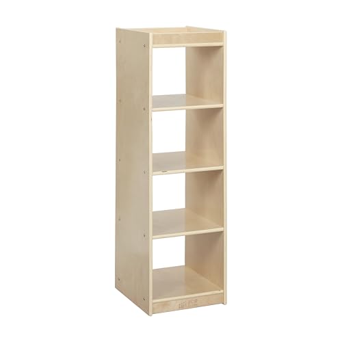 ECR4Kids 4-Cube Double-Sided Vertical Storage Organizer, Classroom Furniture, Natural